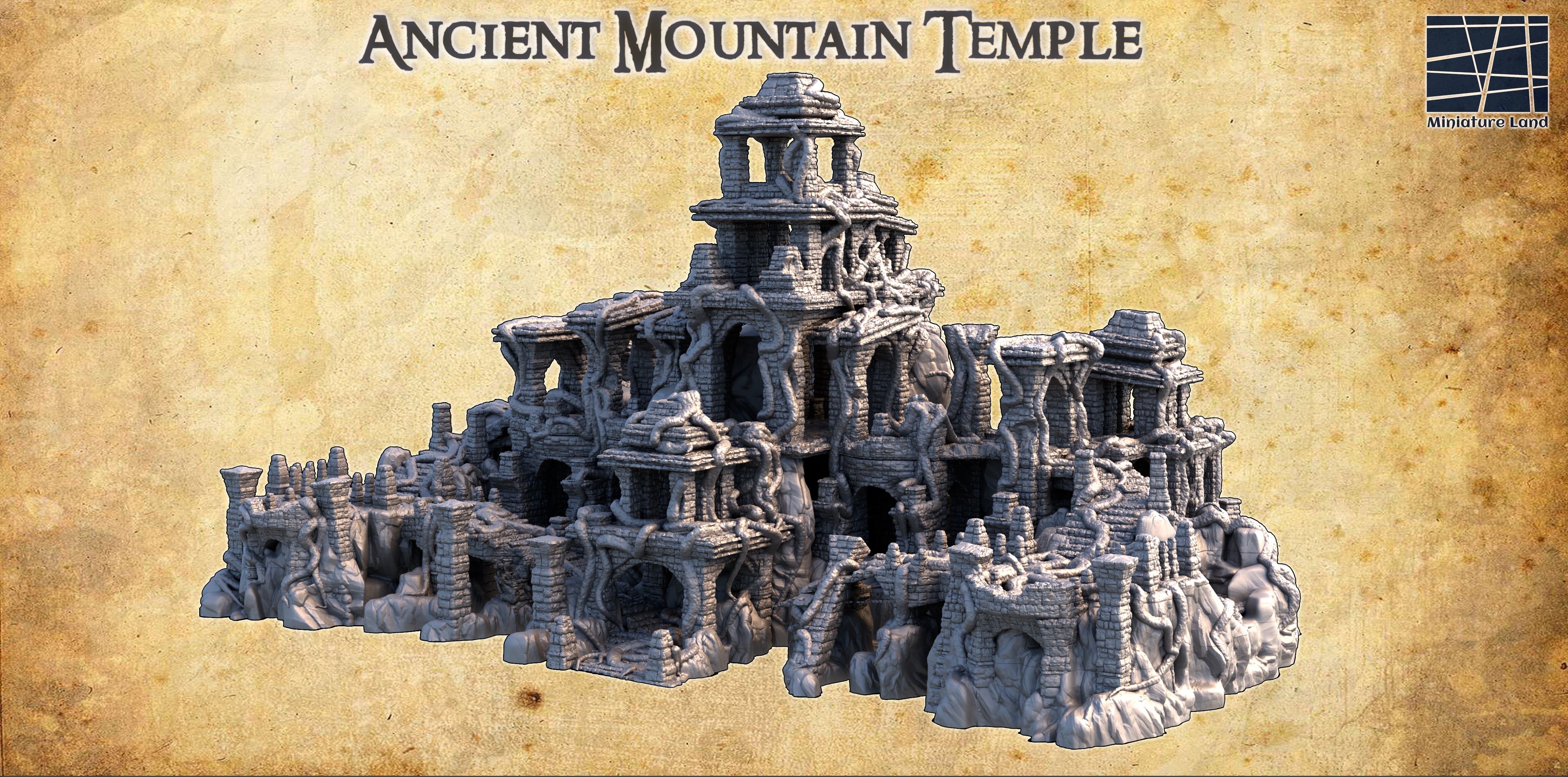 Ancient Mountain Temple - Tabletop Terrain - 28 MM